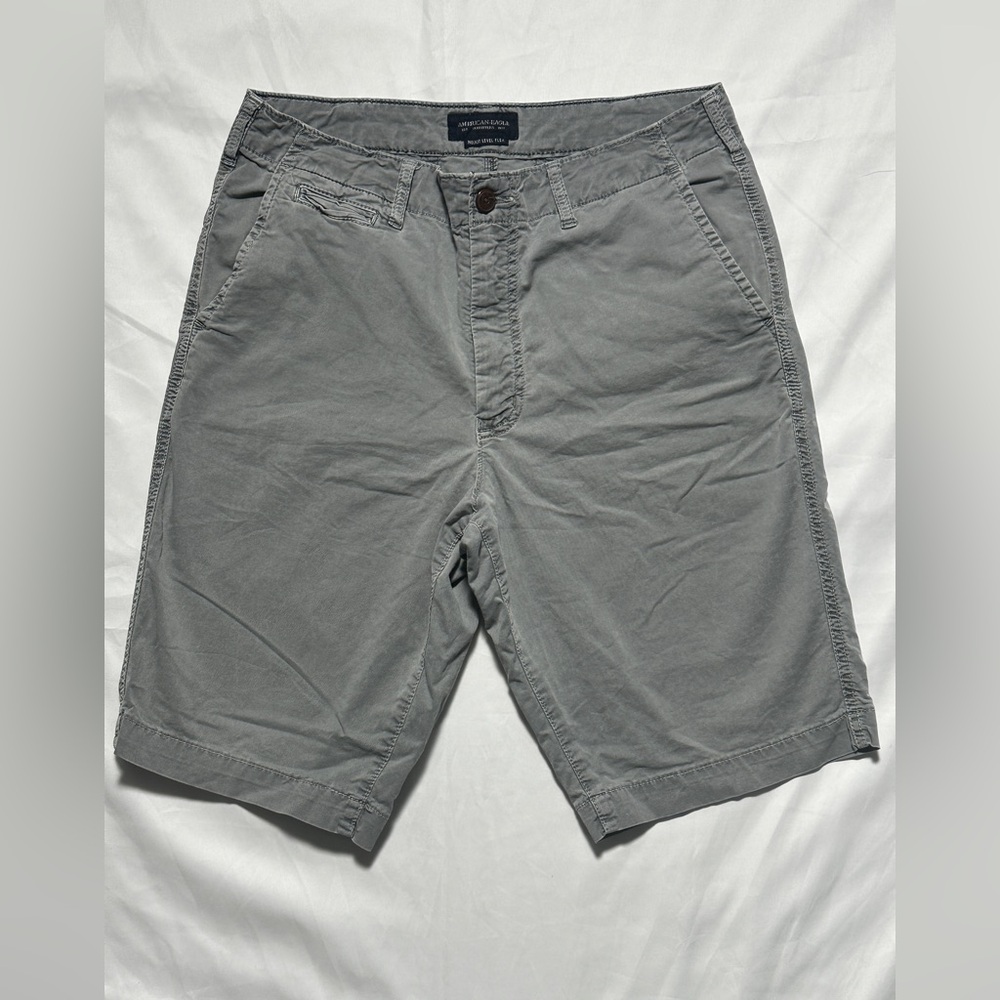 American Eagle Outfitters Men's Gray Flat Front Shorts